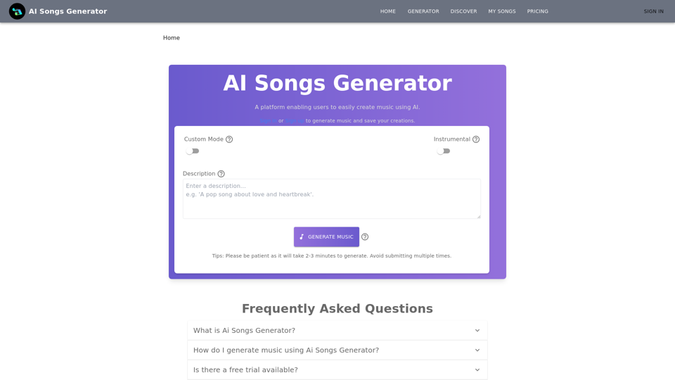 AI Songs Generator: Create Music with Artificial Intelligence