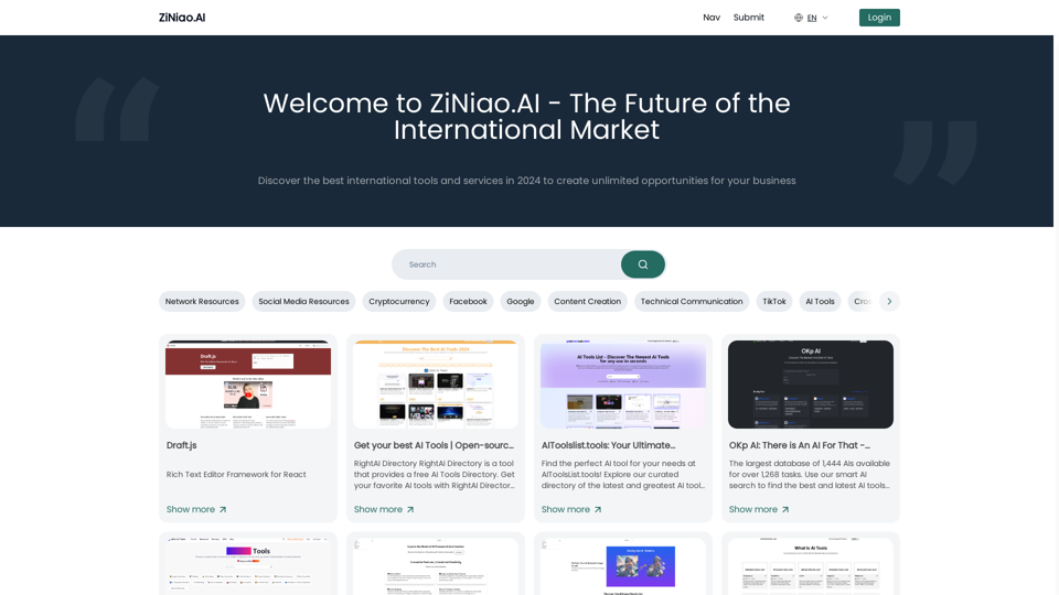 ZiNiao.AI: Discover Best International Tools of 2024