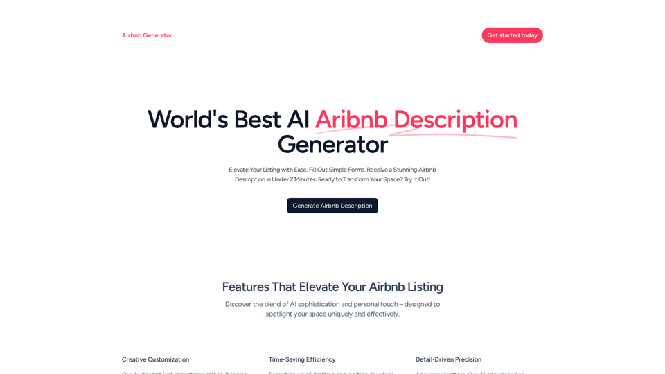 Airbnb Generator: Create Compelling Descriptions Easily