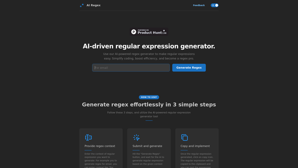 AI Regex Generator: Create Regex Patterns with AI Assistance