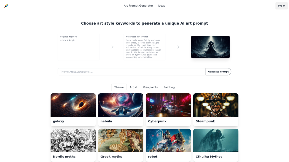 ArtPromptsGen: Best AI Art Prompt Generator Online