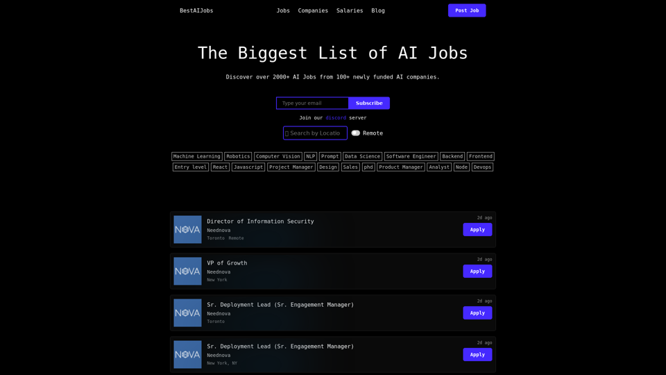 AI & Machine Learning Jobs | Data Science Careers