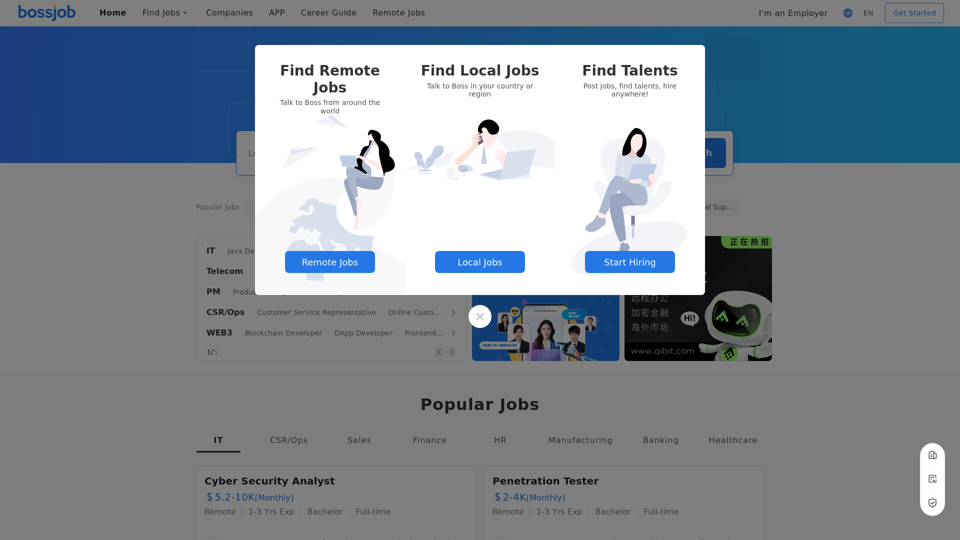 Bossjob: Find Global & Remote Jobs, Talk Directly to Bosses