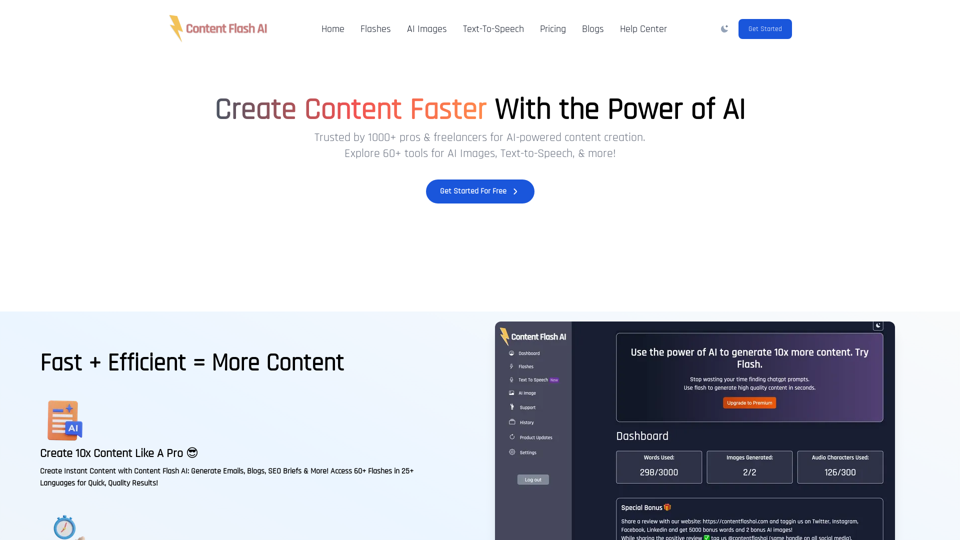 Content Flash AI: AI Content Generation & Copywriting