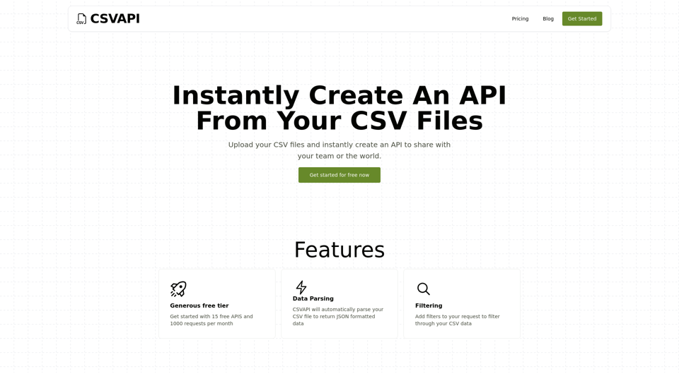 CSVAPI.com: Convert CSV Files to APIs Instantly