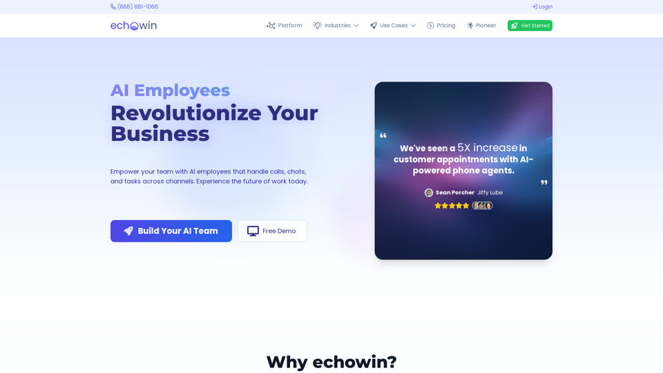 Echo.win: AI Employee Builder & Virtual Support Agents