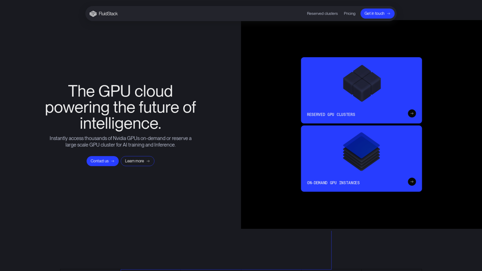 GPU Cloud for AI & LLM Training | FluidStack AI Solutions