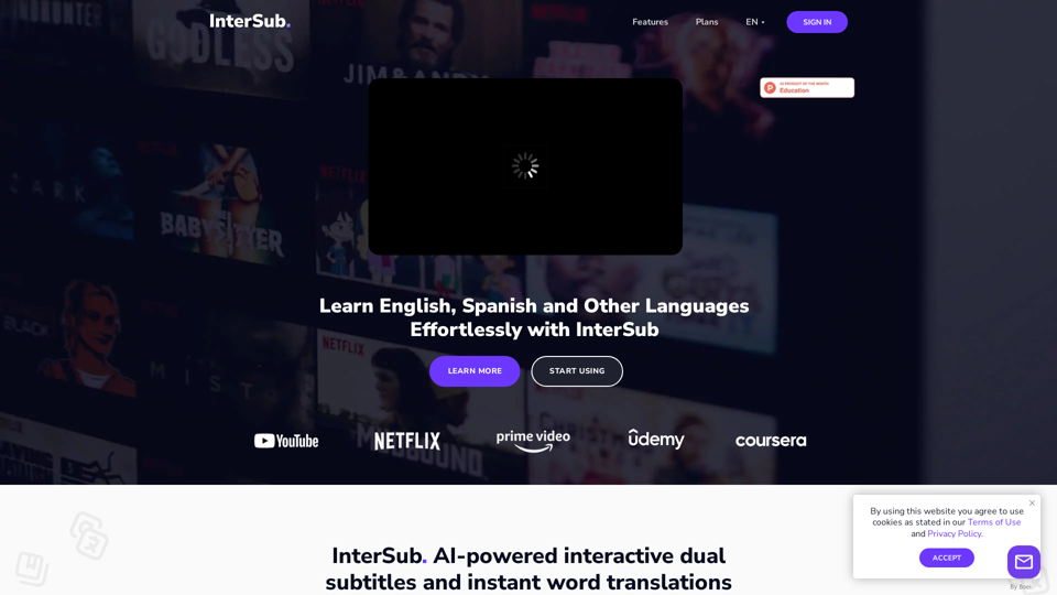 InterSub.cc: Learn Languages with AI Dual Subtitles