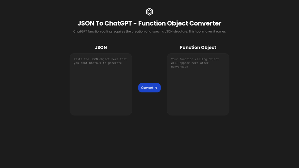 JSON to ChatGPT Converter: AI Function Calling Object