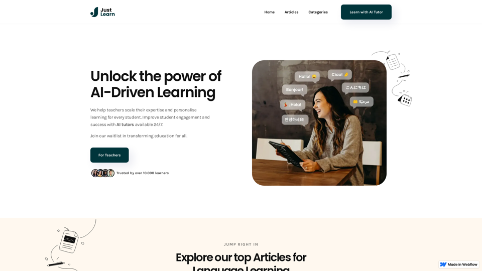 JustLearn: Unlock Global Learning with AI Tutors