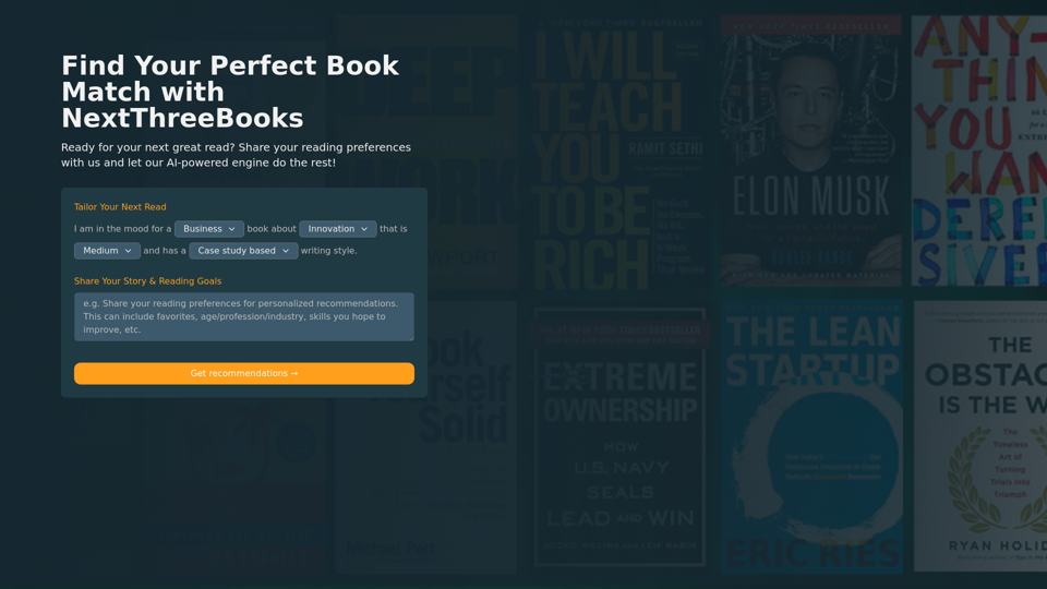 NextThreeBooks: AI-Powered Book Recommendations