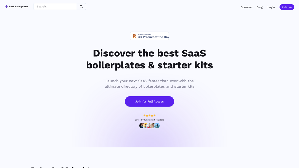 SaaS Boilerplates & Starter Kits | AI-Powered Directory