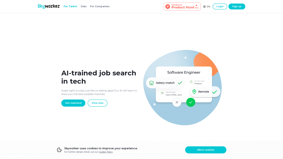 Skyworker.ai: AI-Trained Job Search Platform in Tech