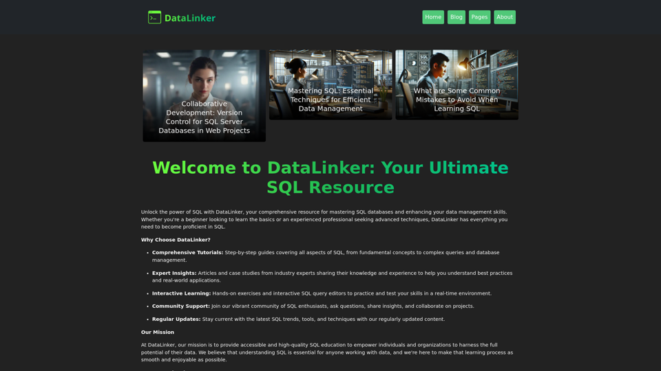 SQL-Creator.com: Master SQL Databases with DataLinker