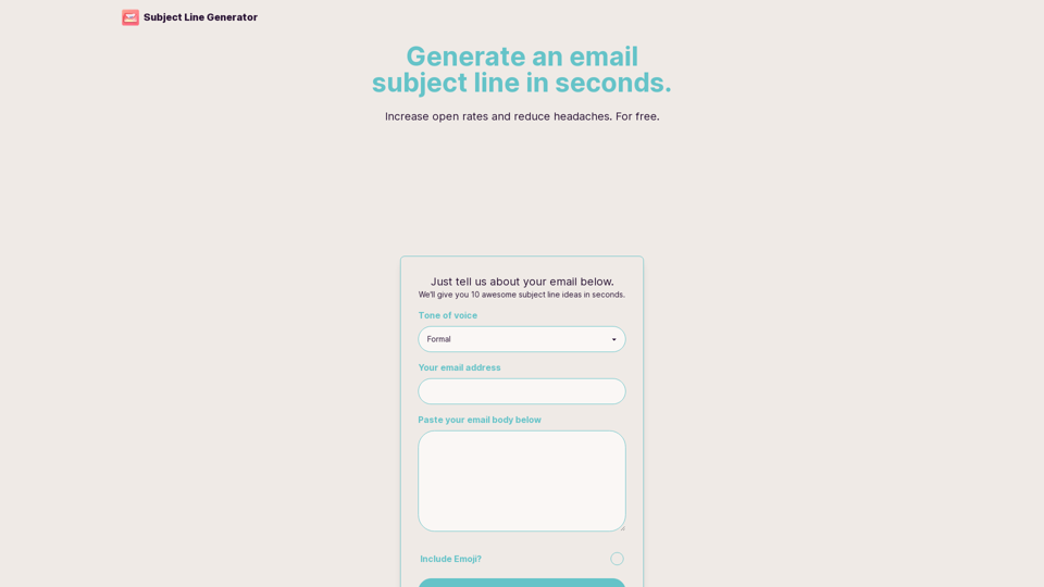 SubjectLineGenerator: Create Email Subject Lines with AI