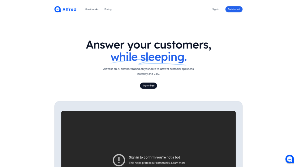 TryAlfred.chat: Enhance Customer Service with ChatGPT