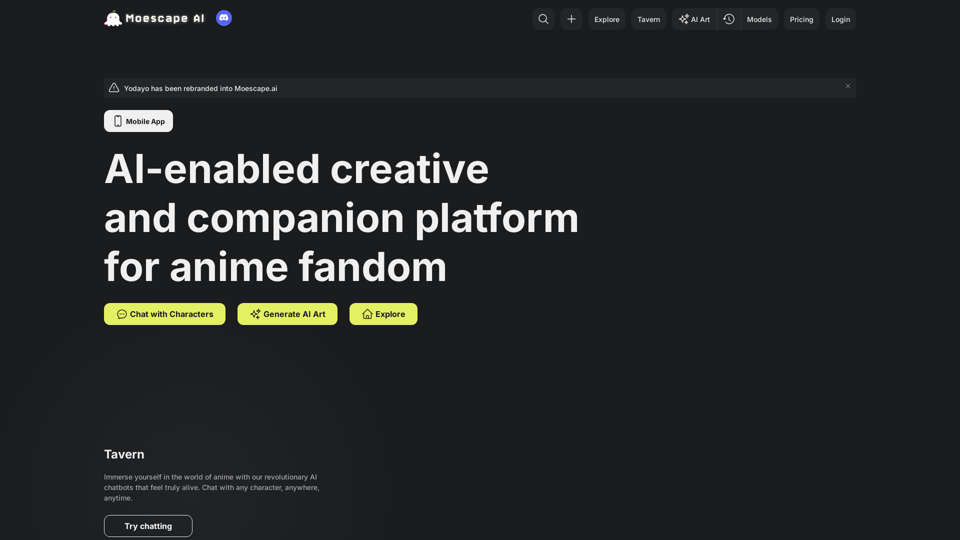 Anime Fandom AI Platform | Moescape Creative Community