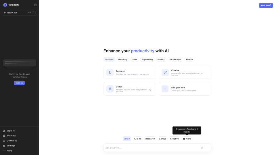 You.com: AI Search Engine for Workplace Productivity