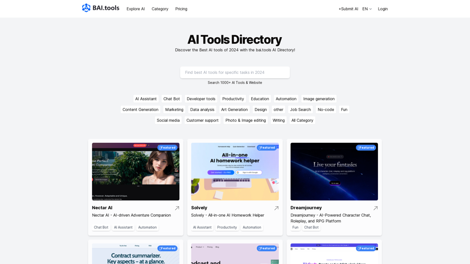 BAI.tools: Best AI Tools Directory Online