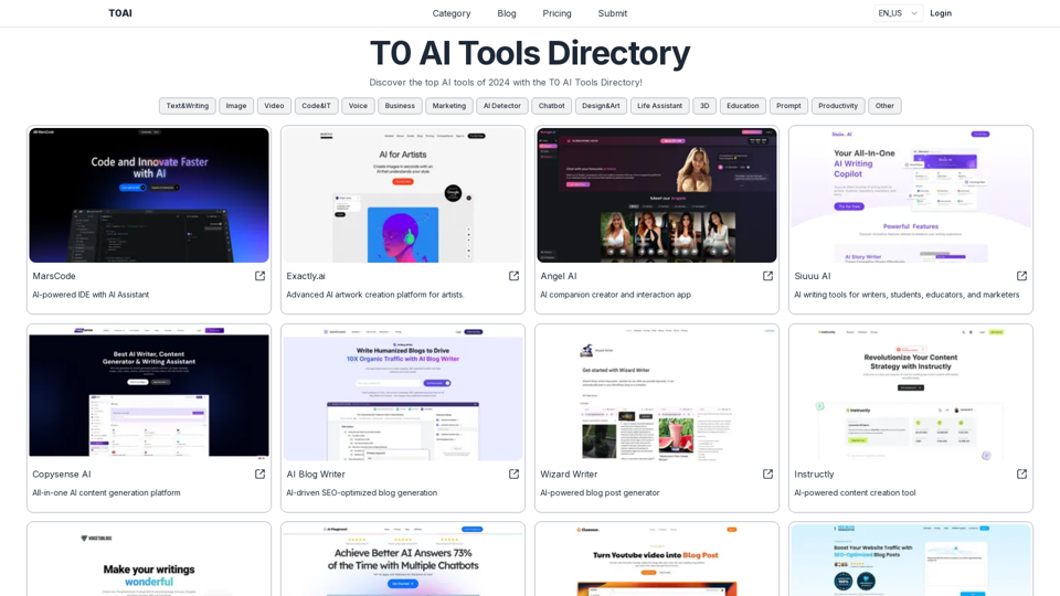 T0AI.com: Best & Latest AI Technology Listings 2024