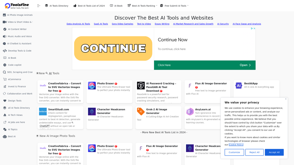ToolsFine.com: Best AI Tools and Apps in 2024