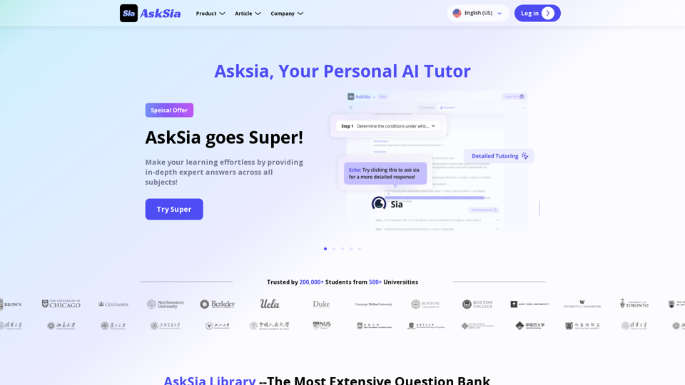 Asksia: AI Homework Helper & Personal Tutor AI