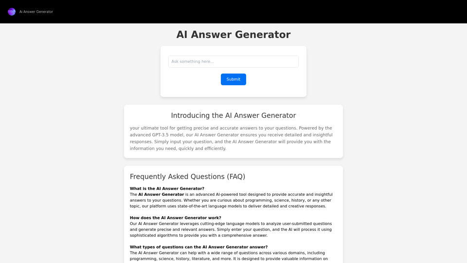 Free AI Answer Generator - No Signup Required | AI Basket