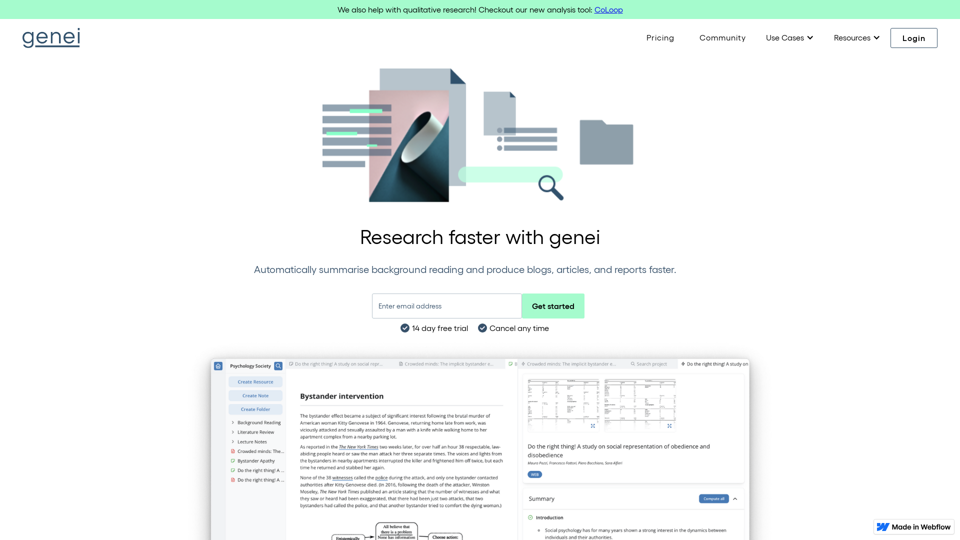 Genei.io: AI-Powered Summarization & Research Tool