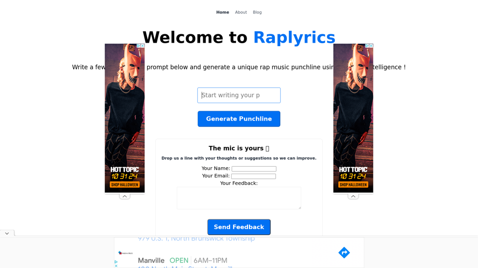 RapLyrics.eu: Generate Rap Punchlines with AI