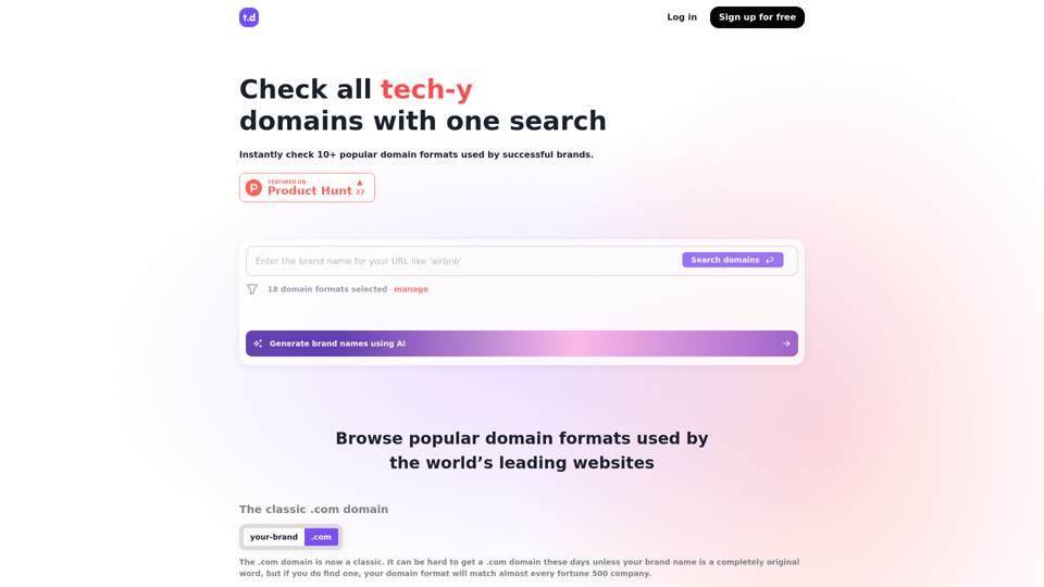 Techy.Domains: Find Tech-Focused Domain Names