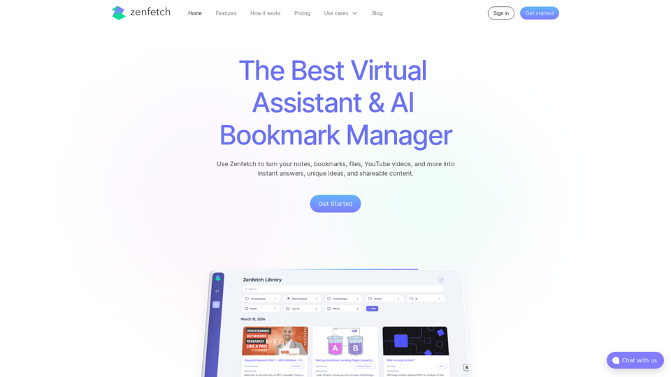 AI Bookmark Manager & Personal Assistant | Zenfetch AI