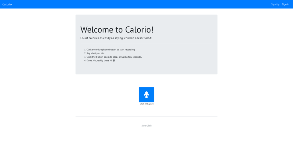 Calorio: Voice-Powered Calorie Counting Made Easy