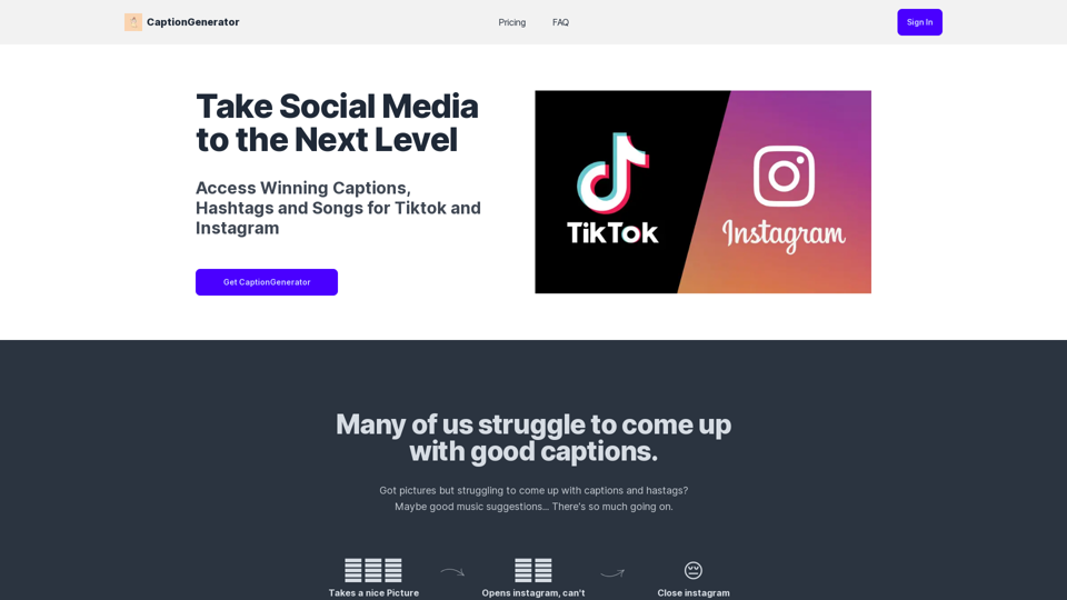 CaptionGenerator.io: Create Captions with AI Assistance