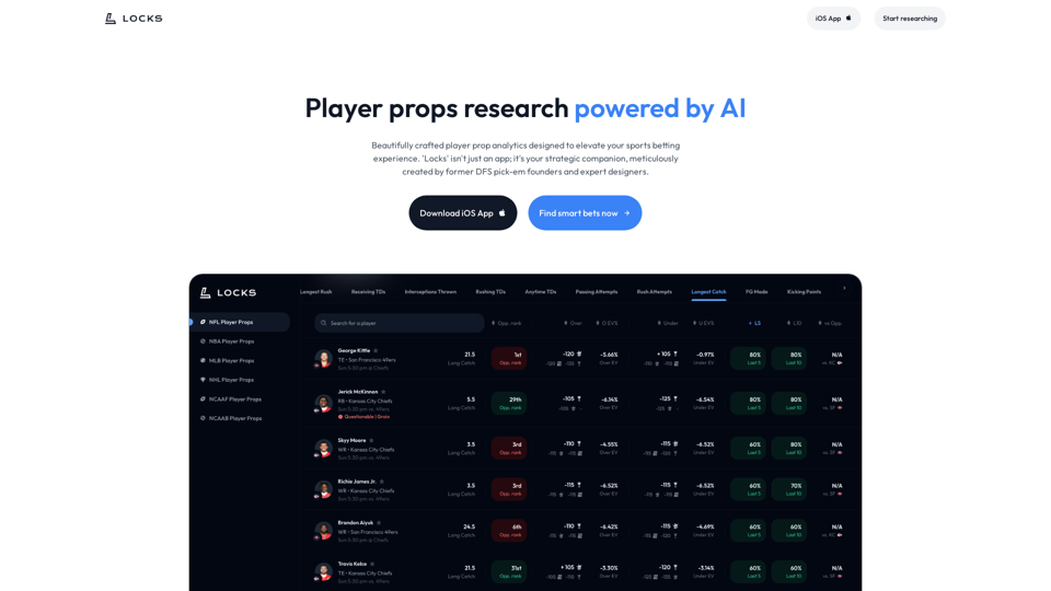 Locks.gg: Player Props Research Powered by AI