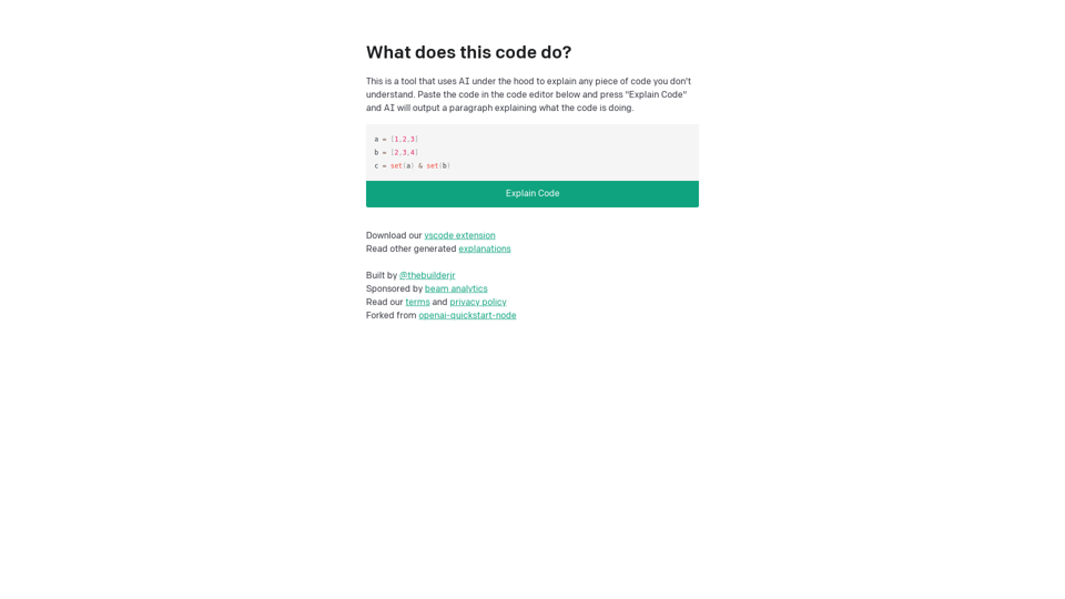 WhatDoesThisCodeDo.com: Understand Code with AI